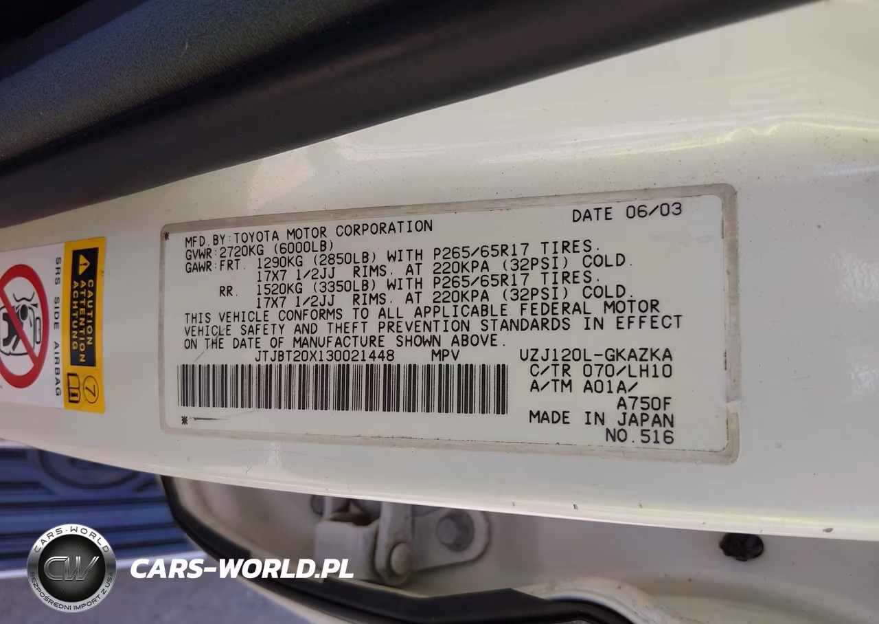 2003 Lexus Gx 470 VIN:JTJBT20X130021448 - 9