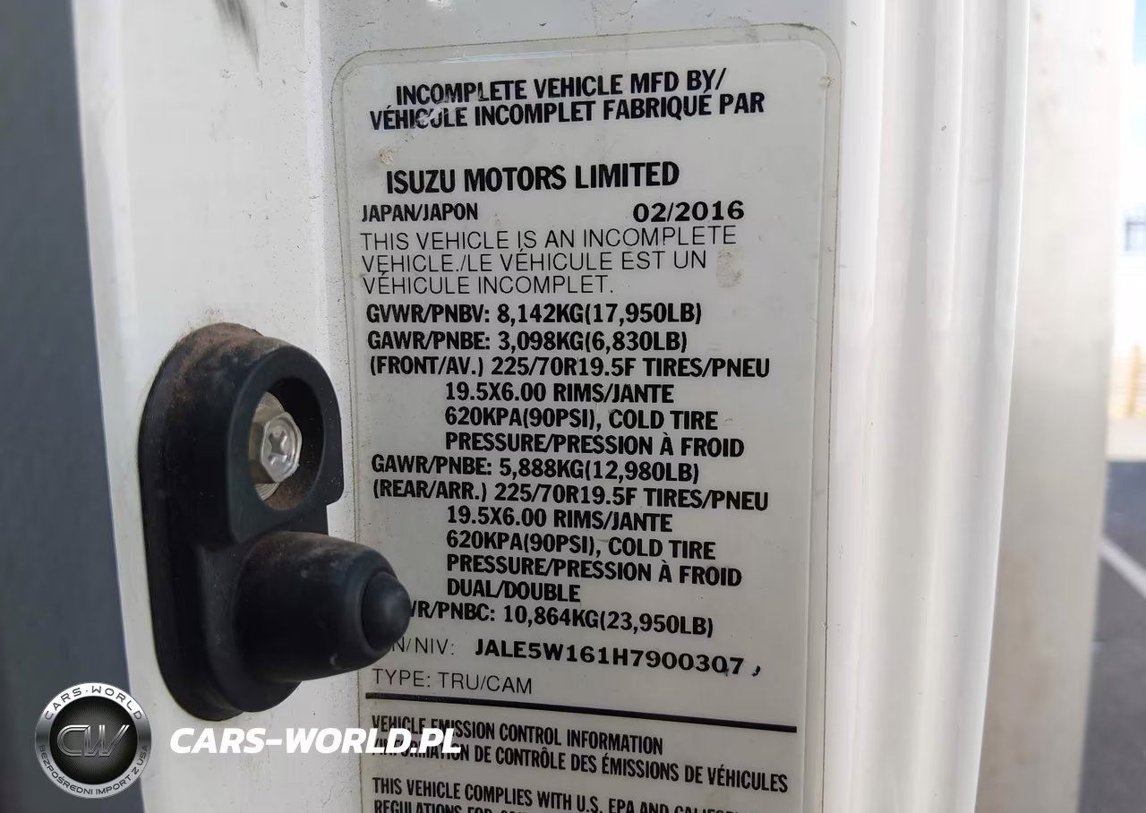 2017 Isuzu Nqr Dsl Reg At VIN:JALE5W161H7900307 - 9