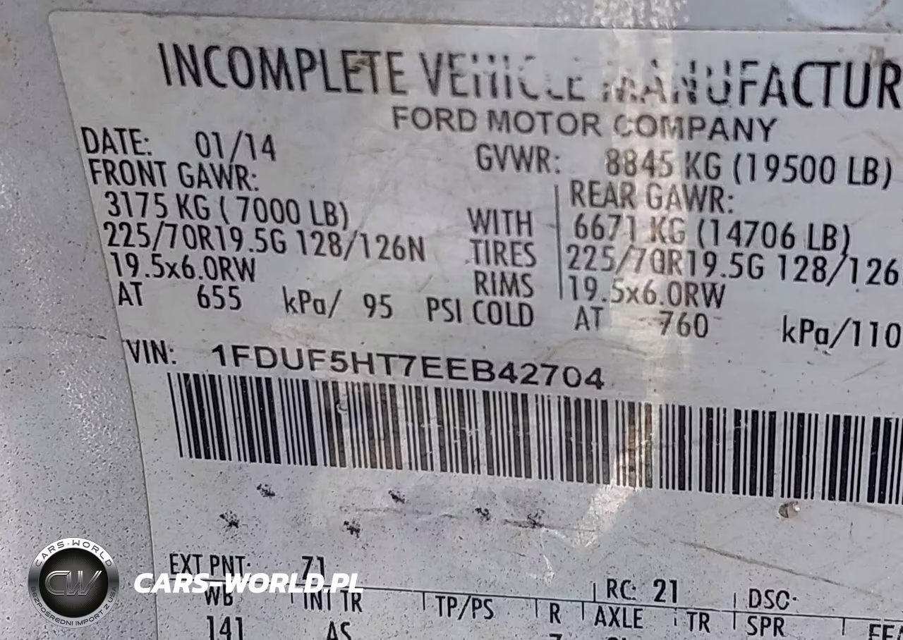 2014 Ford F-550 Chassis Xl VIN:1FDUF5HT7EEB42704 - 8