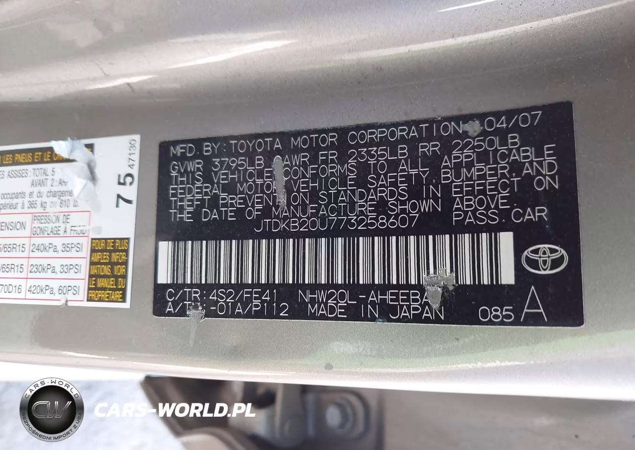 2007 Toyota Prius VIN:JTDKB20U773258607 - 9