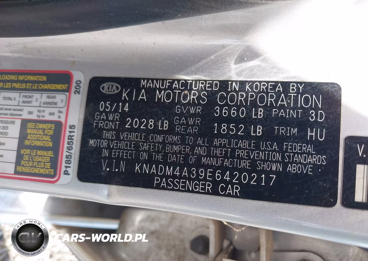 2014 Kia Rio Lx VIN:KNADM4A39E6420217 - 9