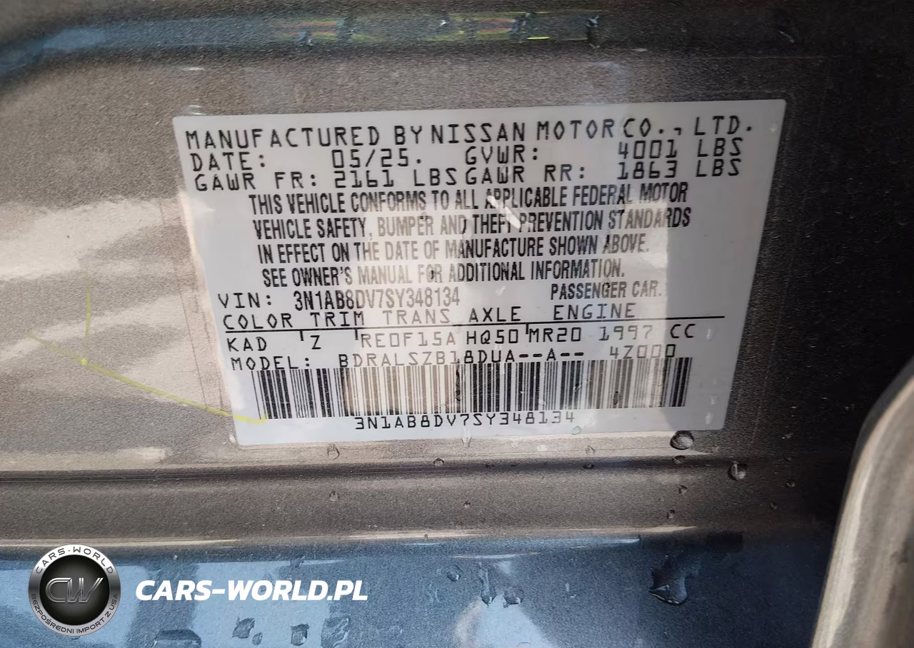 2025 Nissan Sentra Sr VIN:3N1AB8DV7SY348134 - 9