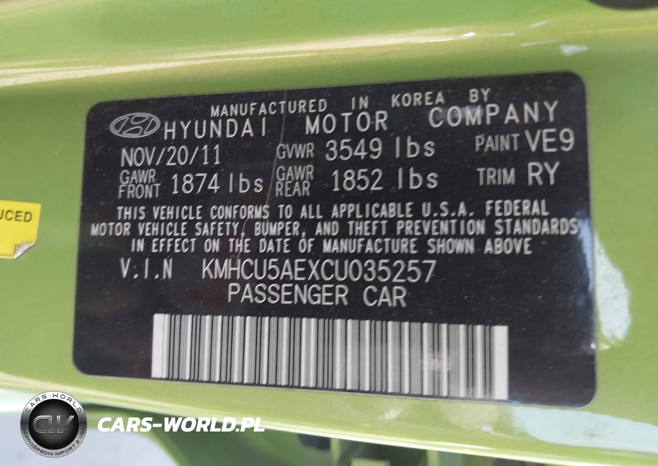2012 Hyundai Accent Se VIN:KMHCU5AEXCU035257 - 9