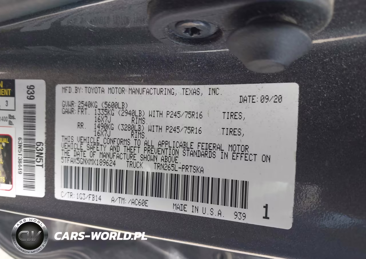 2021 Toyota Tacoma Sr VIN:5TFAX5GNXMX189624 - 9