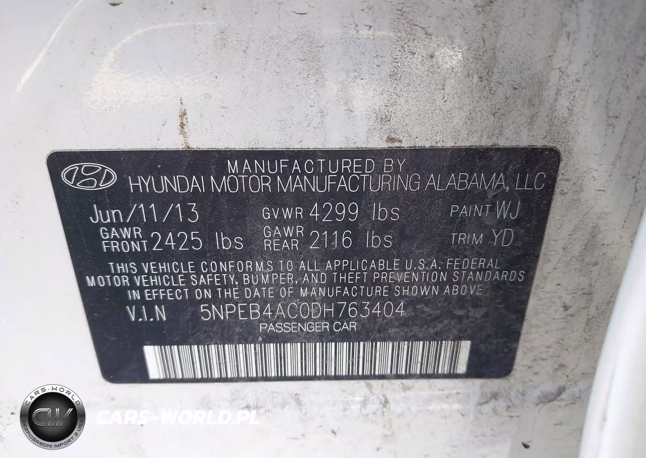 2013 Hyundai Sonata Gls VIN:5NPEB4AC0DH763404 - 9