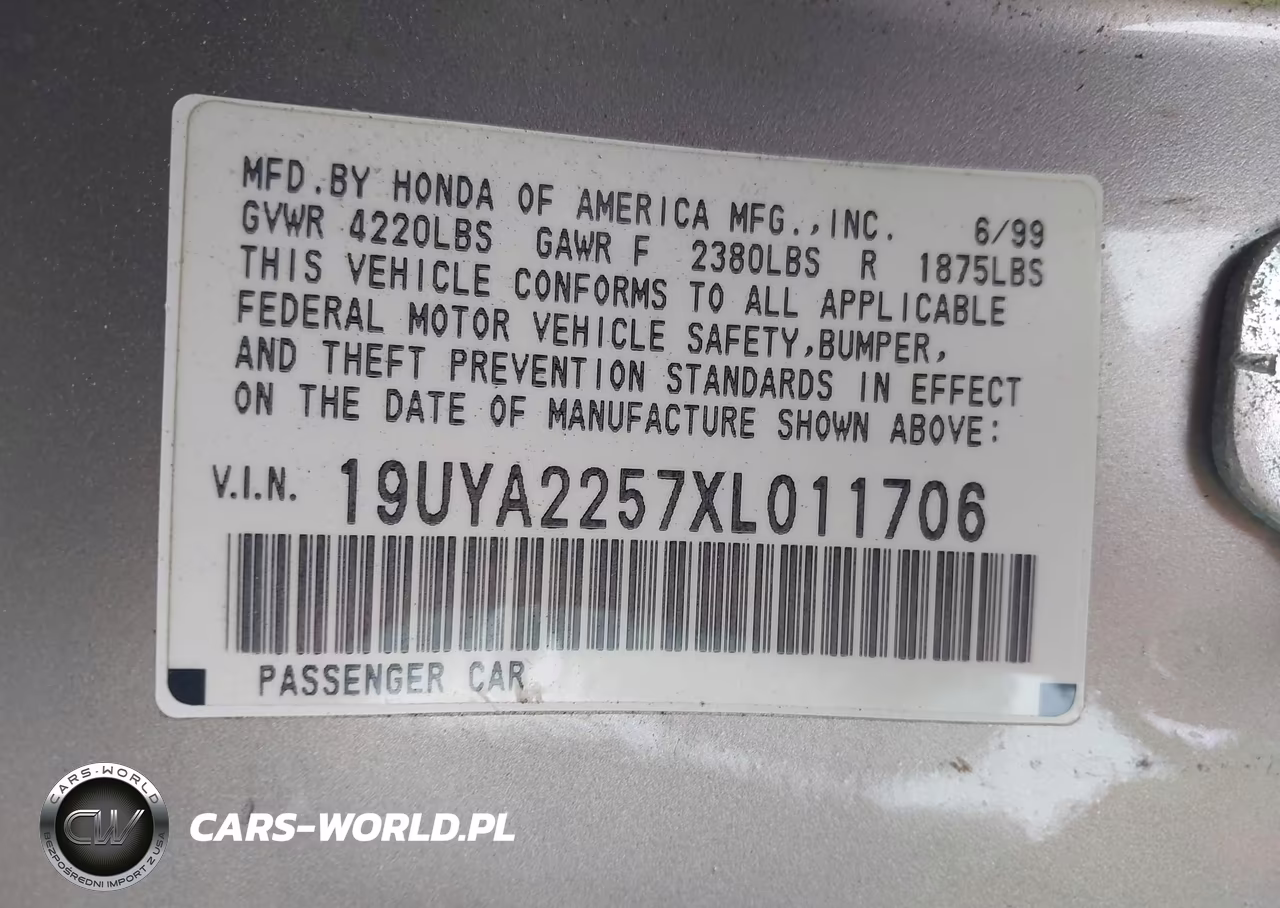 1999 Acura Cl 3.0 VIN:19UYA2257XL011706 - 9