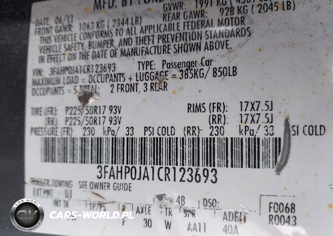 2012 Ford Fusion Sel VIN:3FAHP0JA1CR123693 - 9