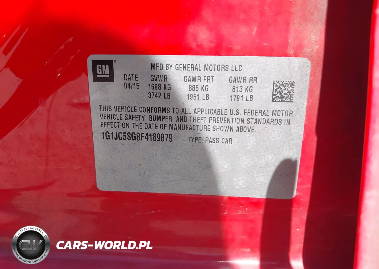 2015 Chevrolet Sonic Lt Auto VIN:1G1JC5SG8F4189879 - 9