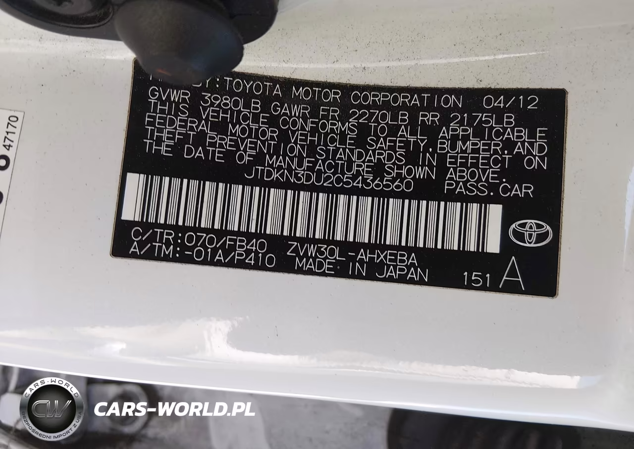 2012 Toyota Prius Three VIN:JTDKN3DU2C5436560 - 9