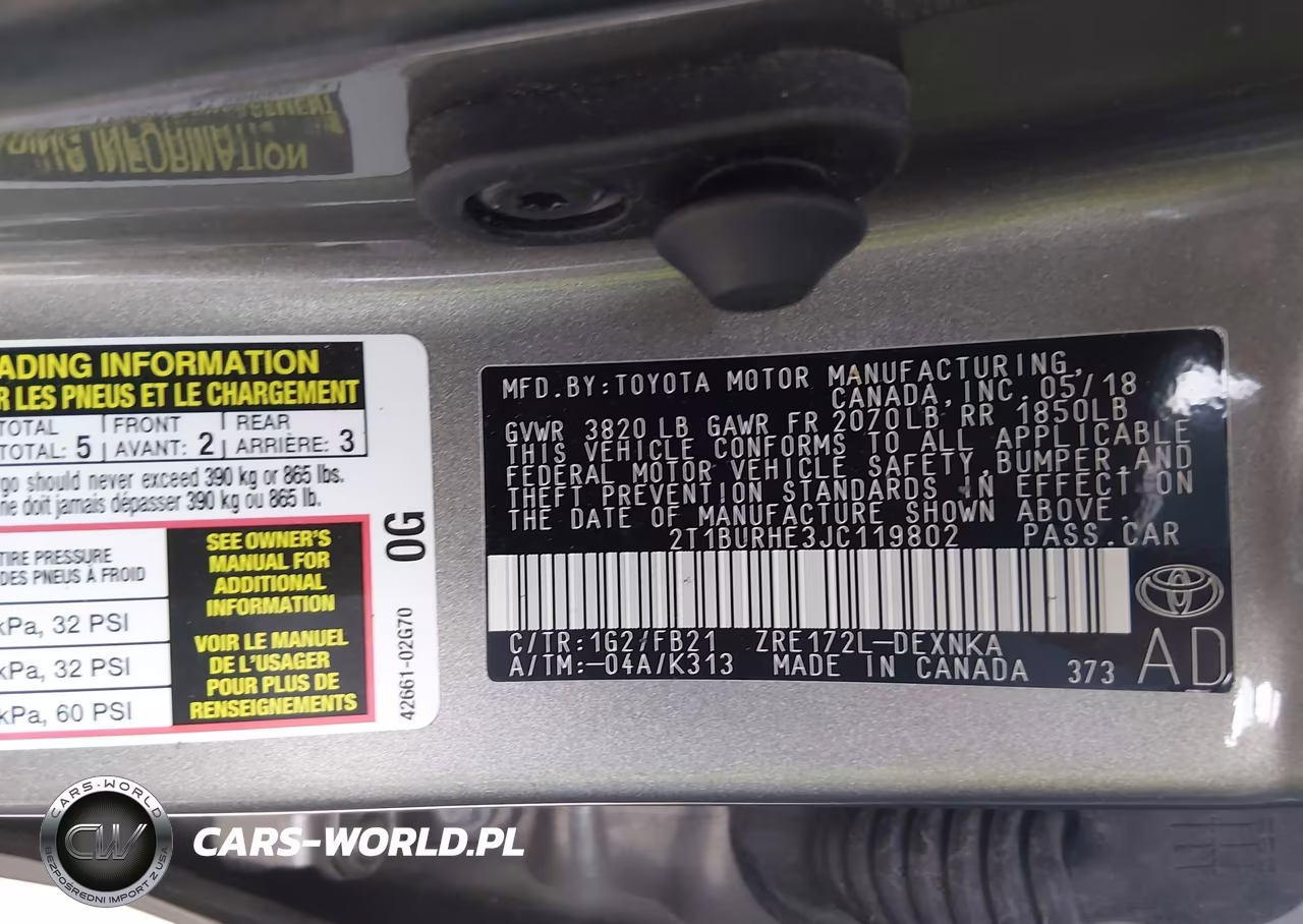 2018 Toyota Corolla Le VIN:2T1BURHE3JC119802 - 9