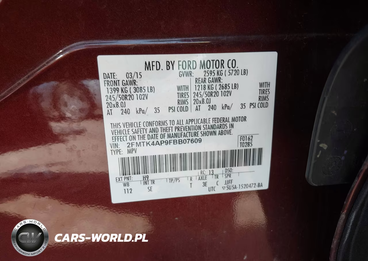 2015 Ford Edge Sport VIN:2FMTK4AP9FBB07609 - 9