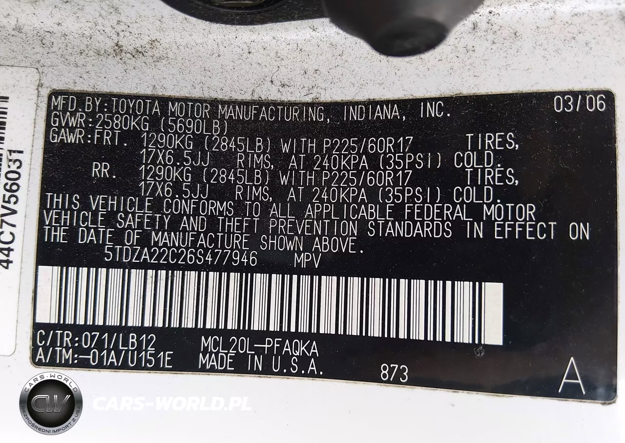 2006 Toyota Sienna Xle VIN:5TDZA22C26S477946 - 9