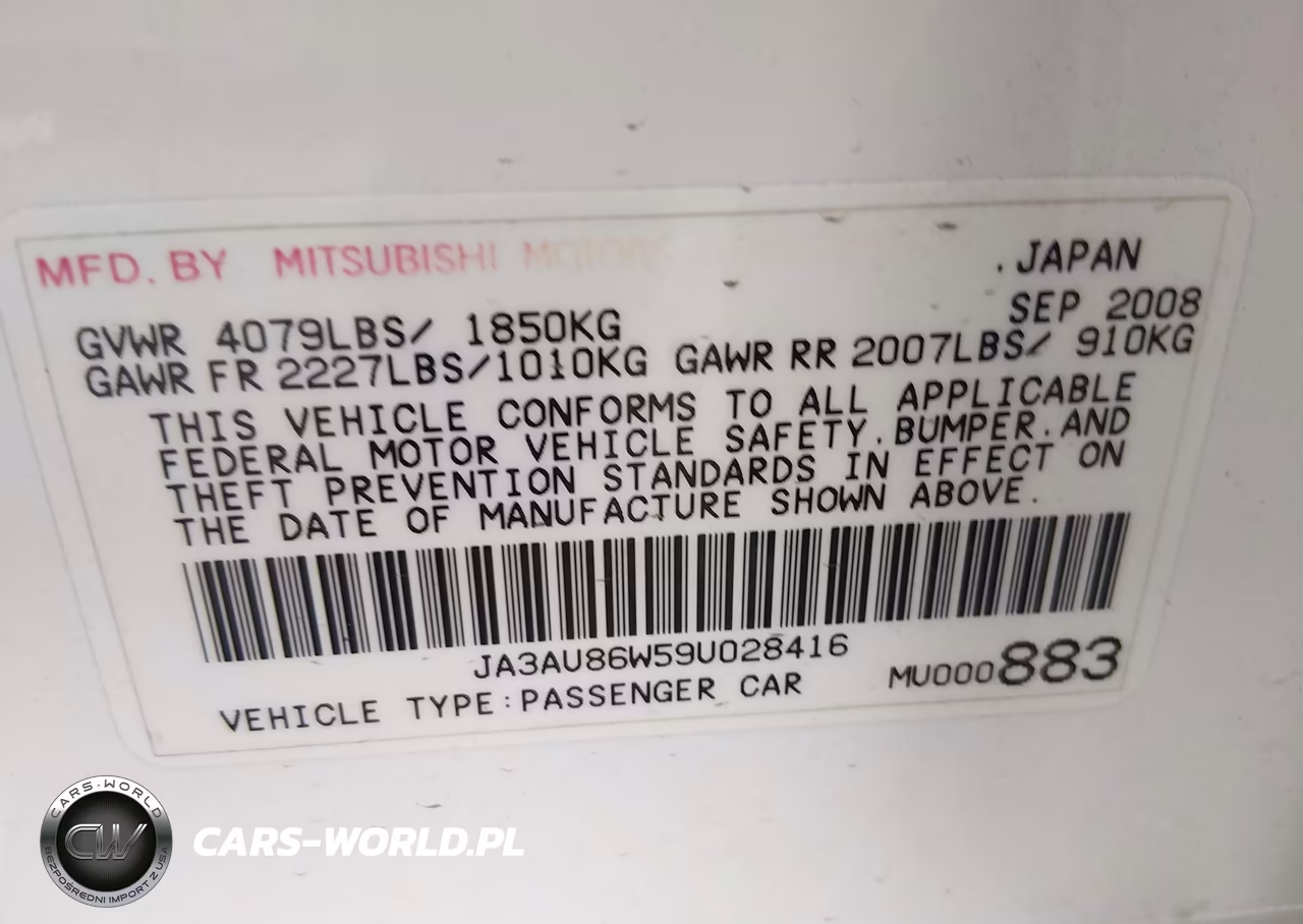 2009 Mitsubishi Lancer Gts VIN:JA3AU86W59U028416 - 9