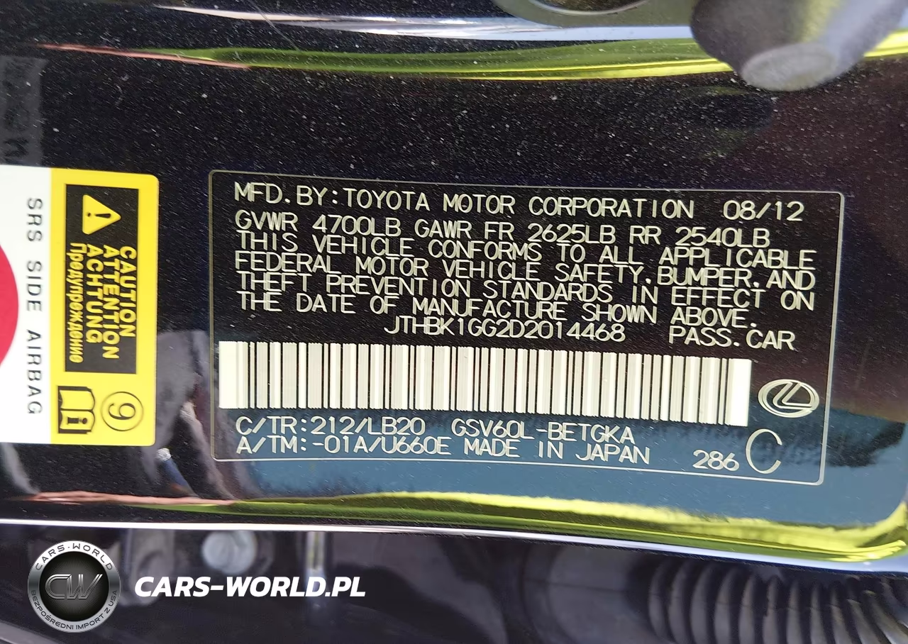 2013 Lexus Es 350 VIN:JTHBK1GG2D2014468 - 9