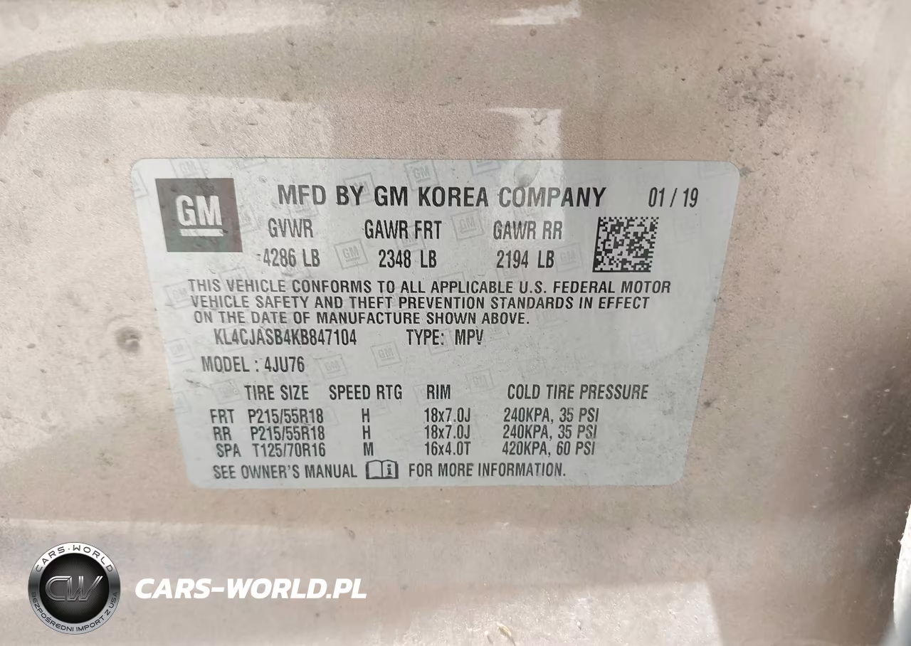 2019 Buick Encore Fwd Preferred VIN:KL4CJASB4KB847104 - 9