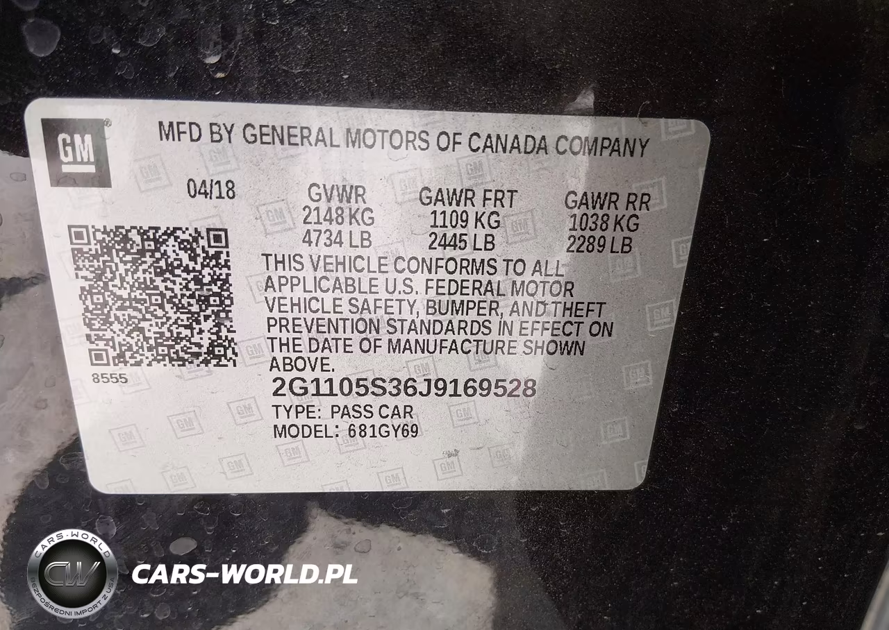 2018 Chevrolet Impala 1Lt VIN:2G1105S36J9169528 - 9