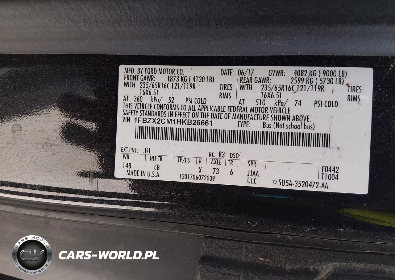 2017 Ford Transit-350 Xl VIN:1FBZX2CM1HKB26661 - 9