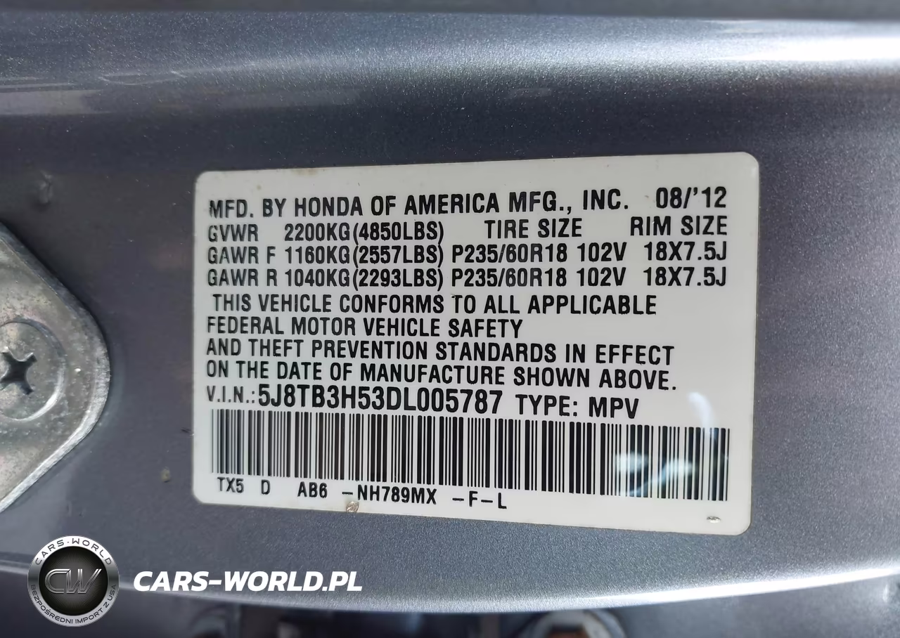 2013 Acura Rdx VIN:5J8TB3H53DL005787 - 9