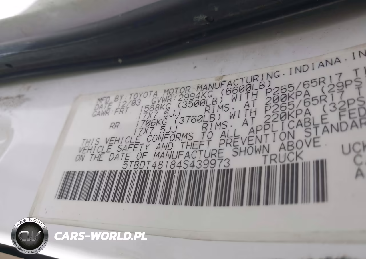 2004 Toyota Tundra Limited V8 VIN:5TBDT48184S439973 - 9