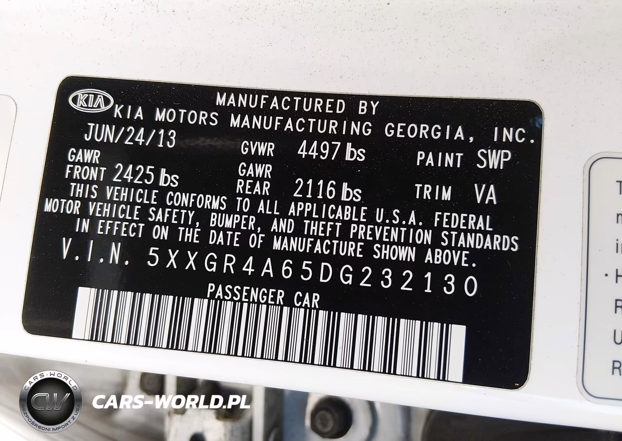 2013 Kia Optima Sx VIN:5XXGR4A65DG232130 - 9