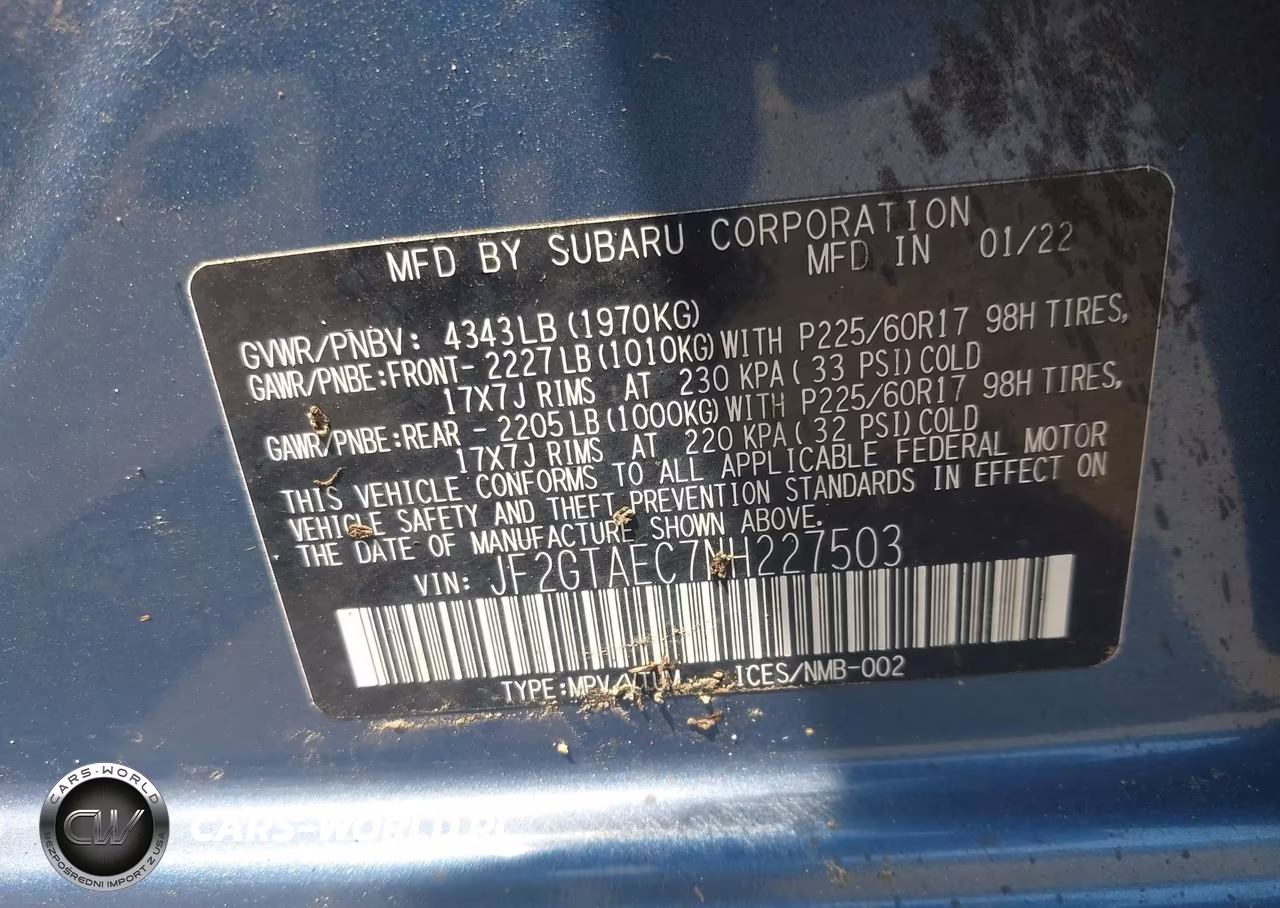 2022 Subaru Crosstrek Premium VIN:JF2GTAEC7NH227503 - 9