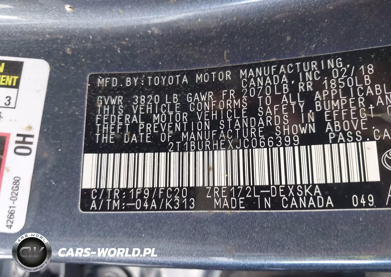 2018 Toyota Corolla Se VIN:2T1BURHEXJC066399 - 9