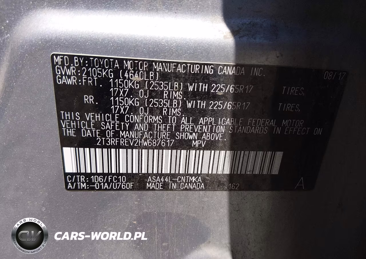 2017 Toyota Rav4 Xle VIN:2T3RFREV2HW687617 - 9
