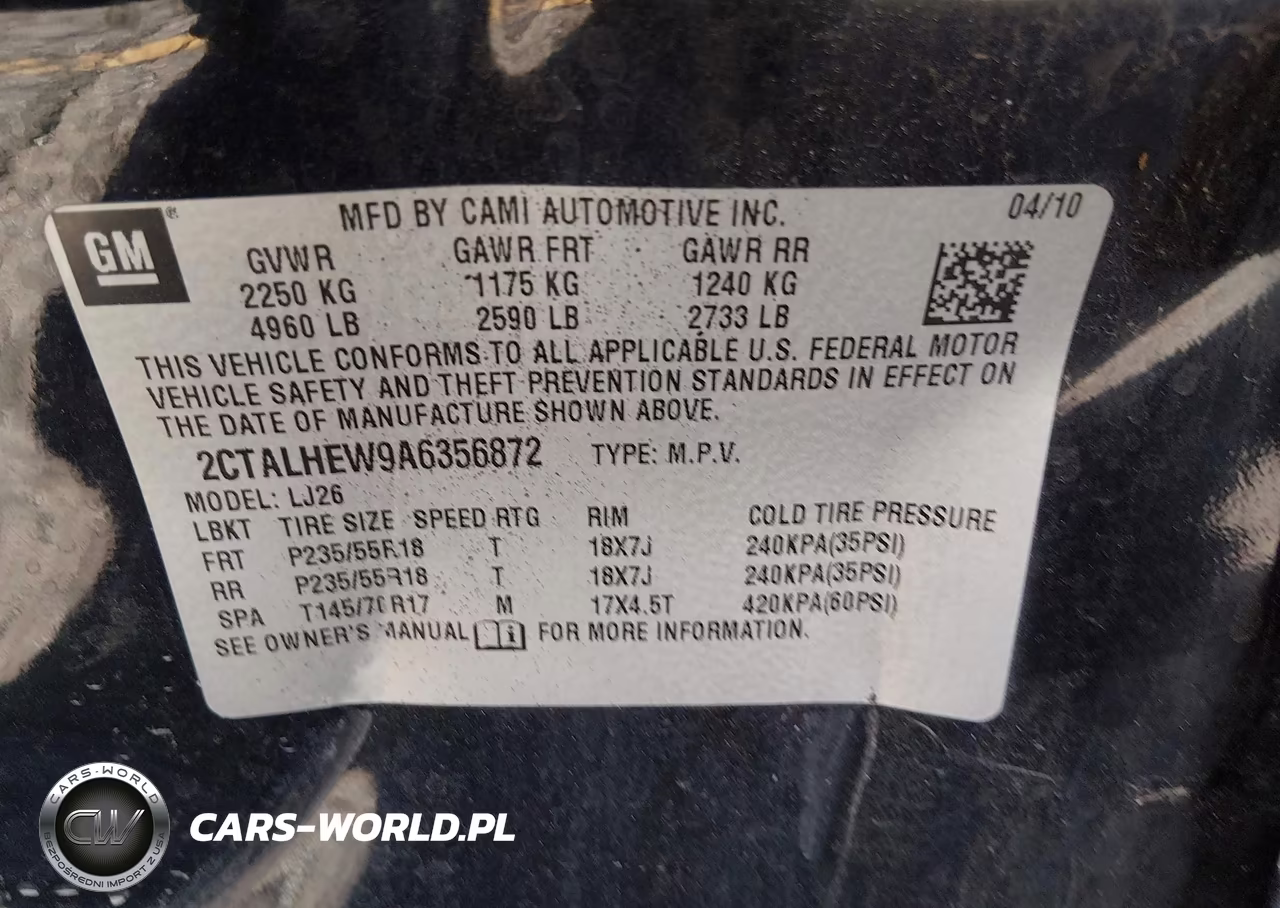 2010 GMC Terrain Slt-2 VIN:2CTALHEW9A6356872 - 9
