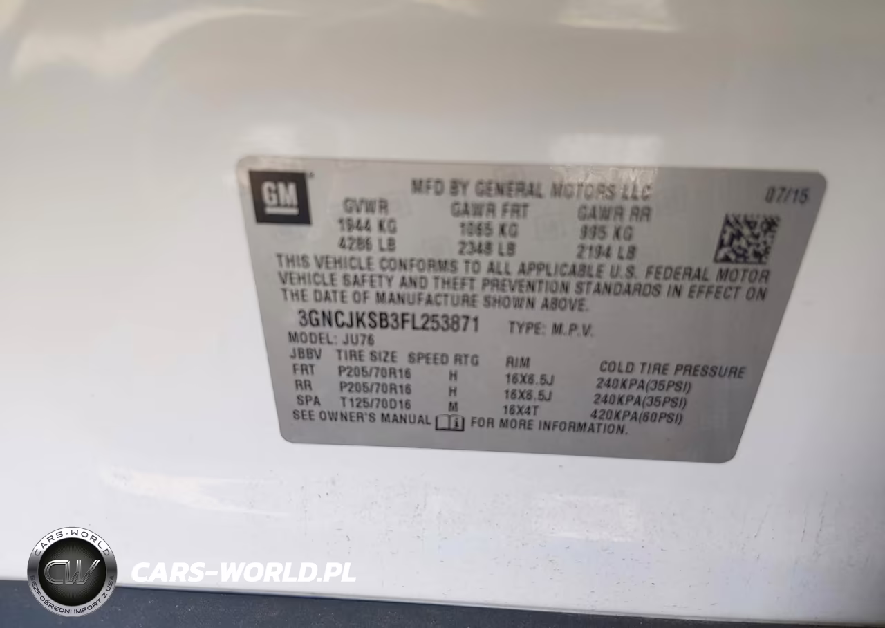 2015 Chevrolet Trax 1Ls VIN:3GNCJKSB3FL253871 - 9