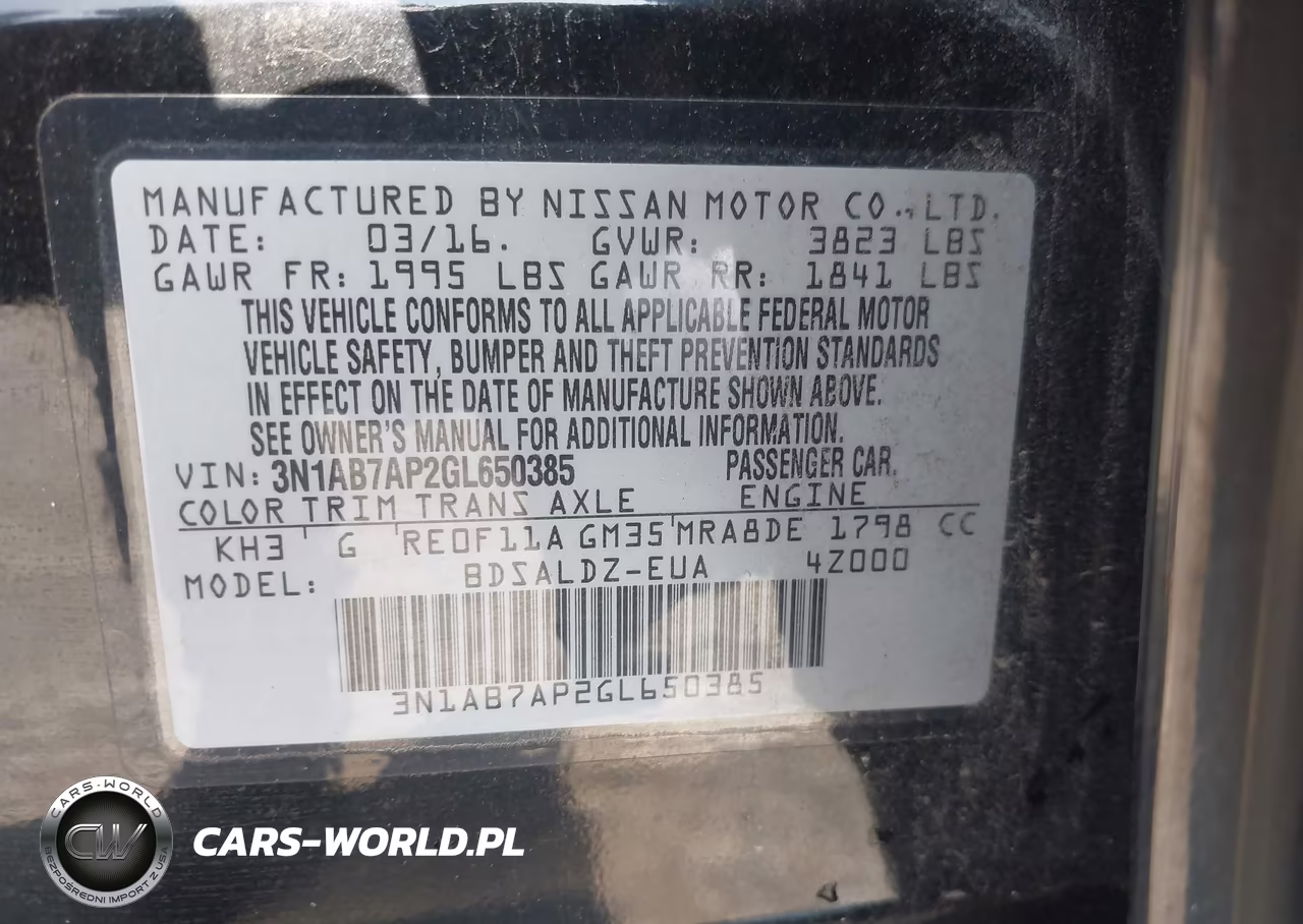 2016 Nissan Sentra VIN:3N1AB7AP2GL650385 - 9