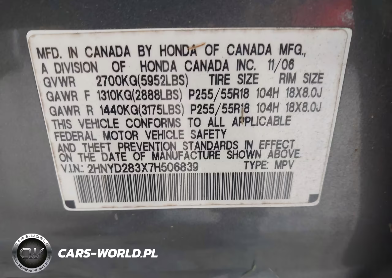 2007 Acura Mdx Technology Package VIN:2HNYD283X7H506839 - 9