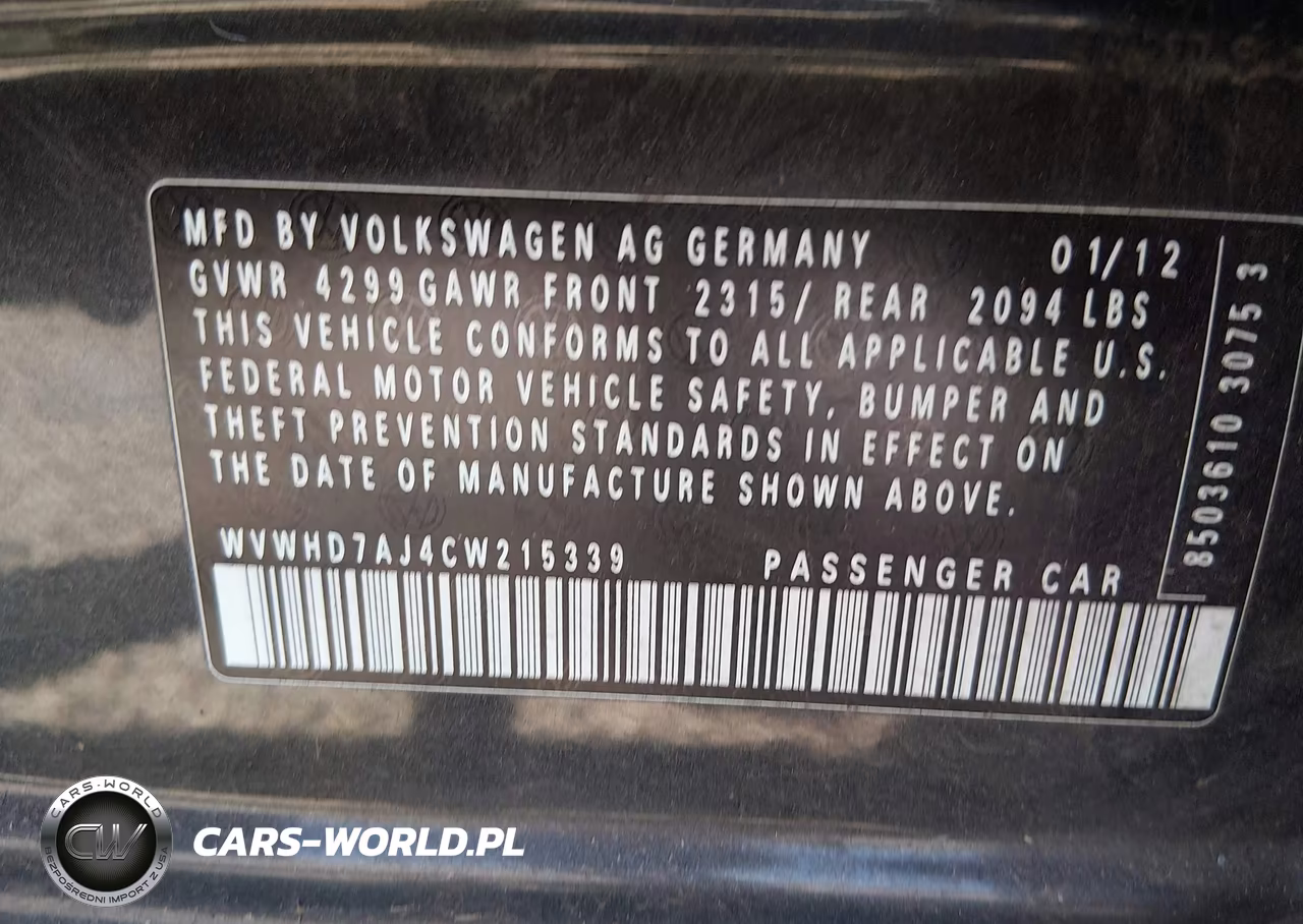 2012 Volkswagen Gti 4-Door VIN:WVWHD7AJ4CW215339 - 9