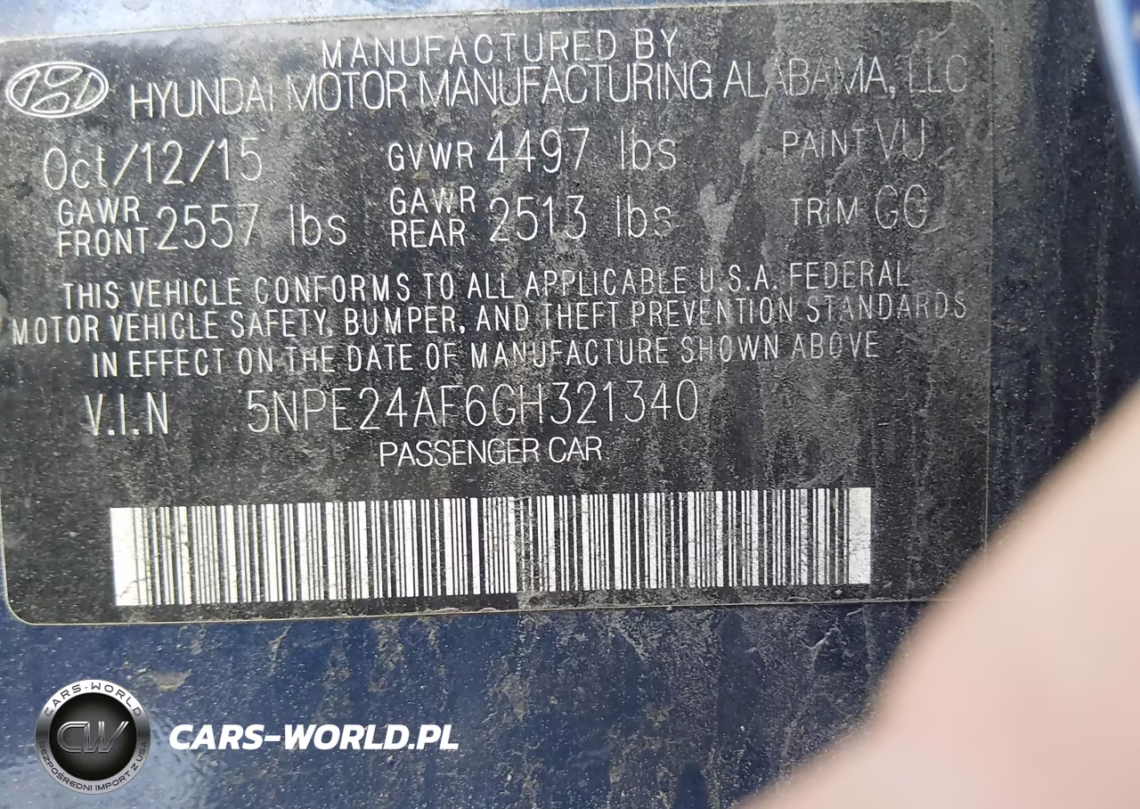 2016 Hyundai Sonata Se VIN:5NPE24AF6GH321340 - 9