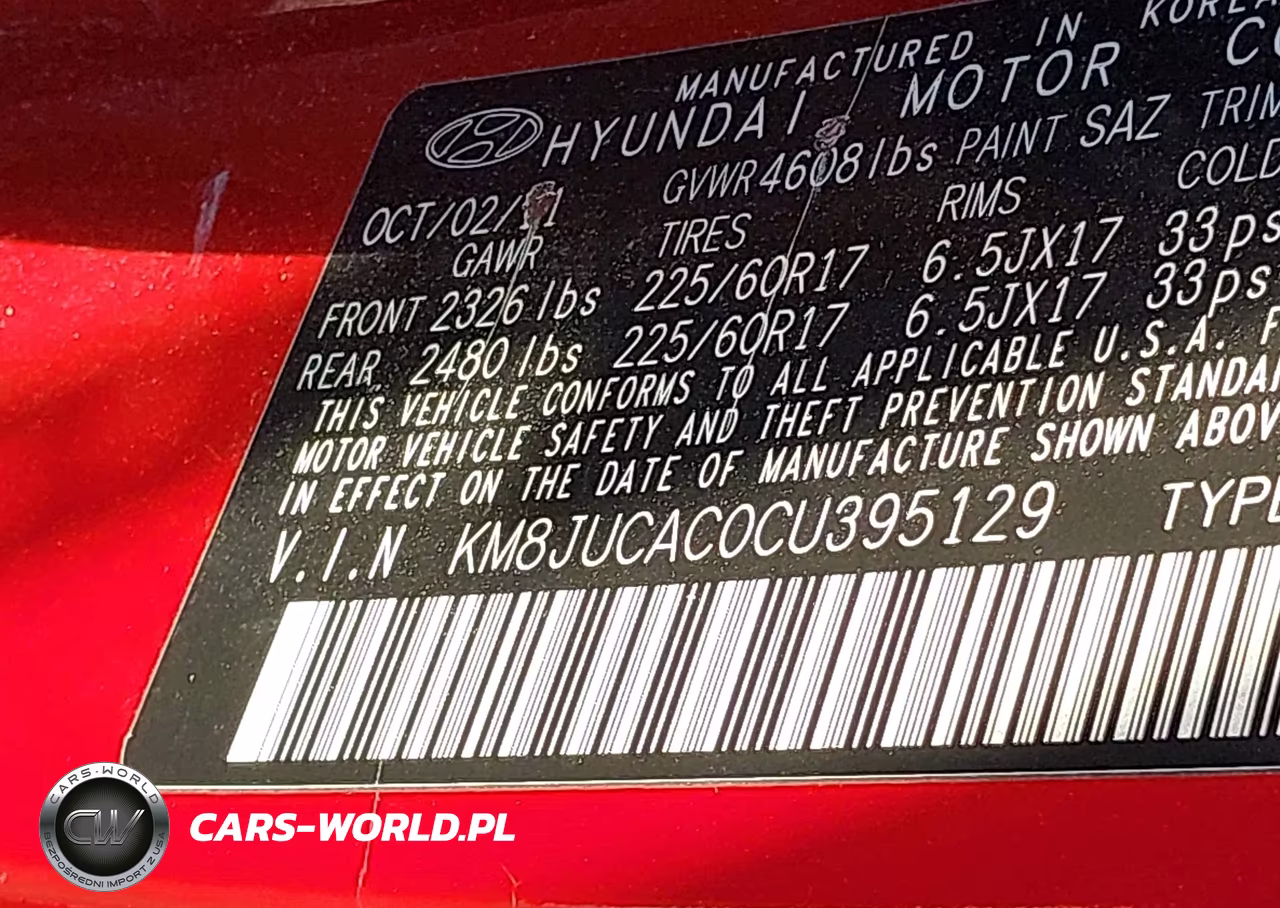 2012 Hyundai Tucson Gls VIN:KM8JUCAC0CU395129 - 9
