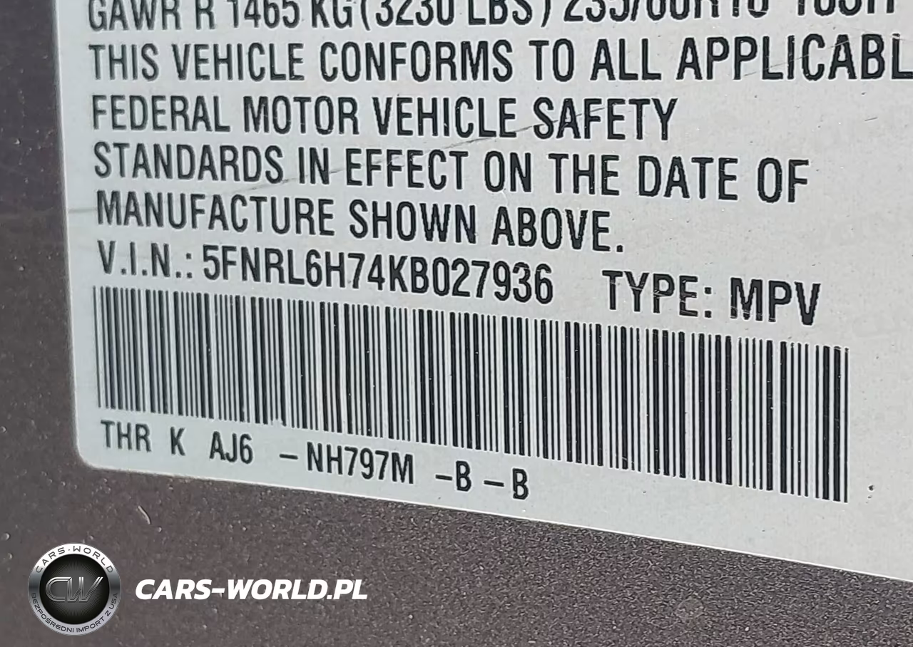 2019 Honda Odyssey Ex-L VIN:5FNRL6H74KB027936 - 9
