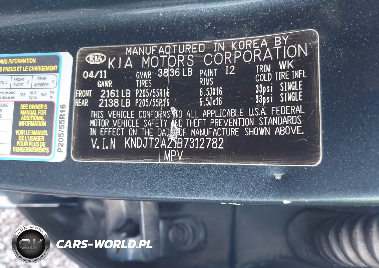 2011 Kia Soul + VIN:KNDJT2A21B7312782 - 9