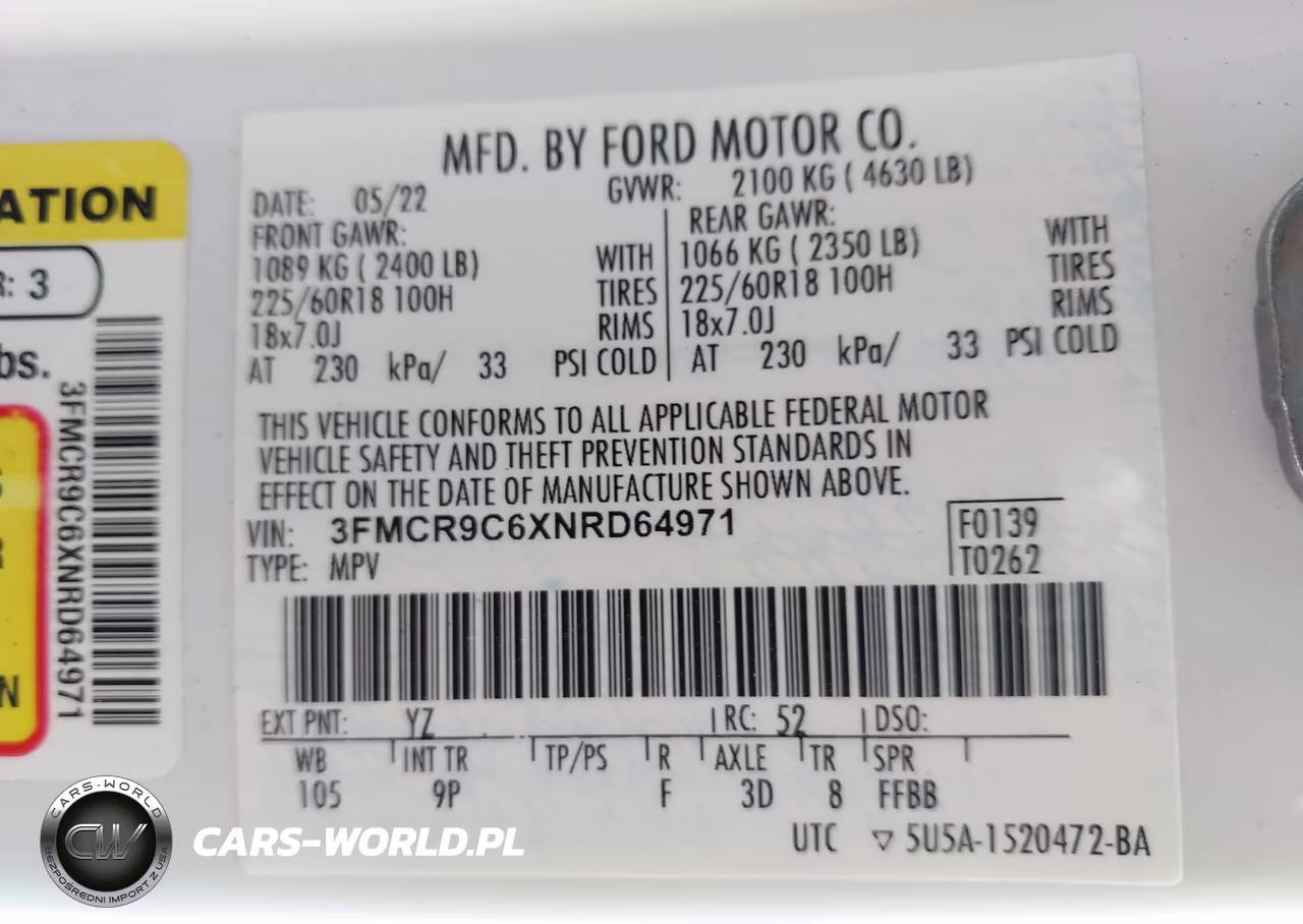 2022 Ford Bronco Sport Outer Banks VIN:3FMCR9C6XNRD64971 - 9