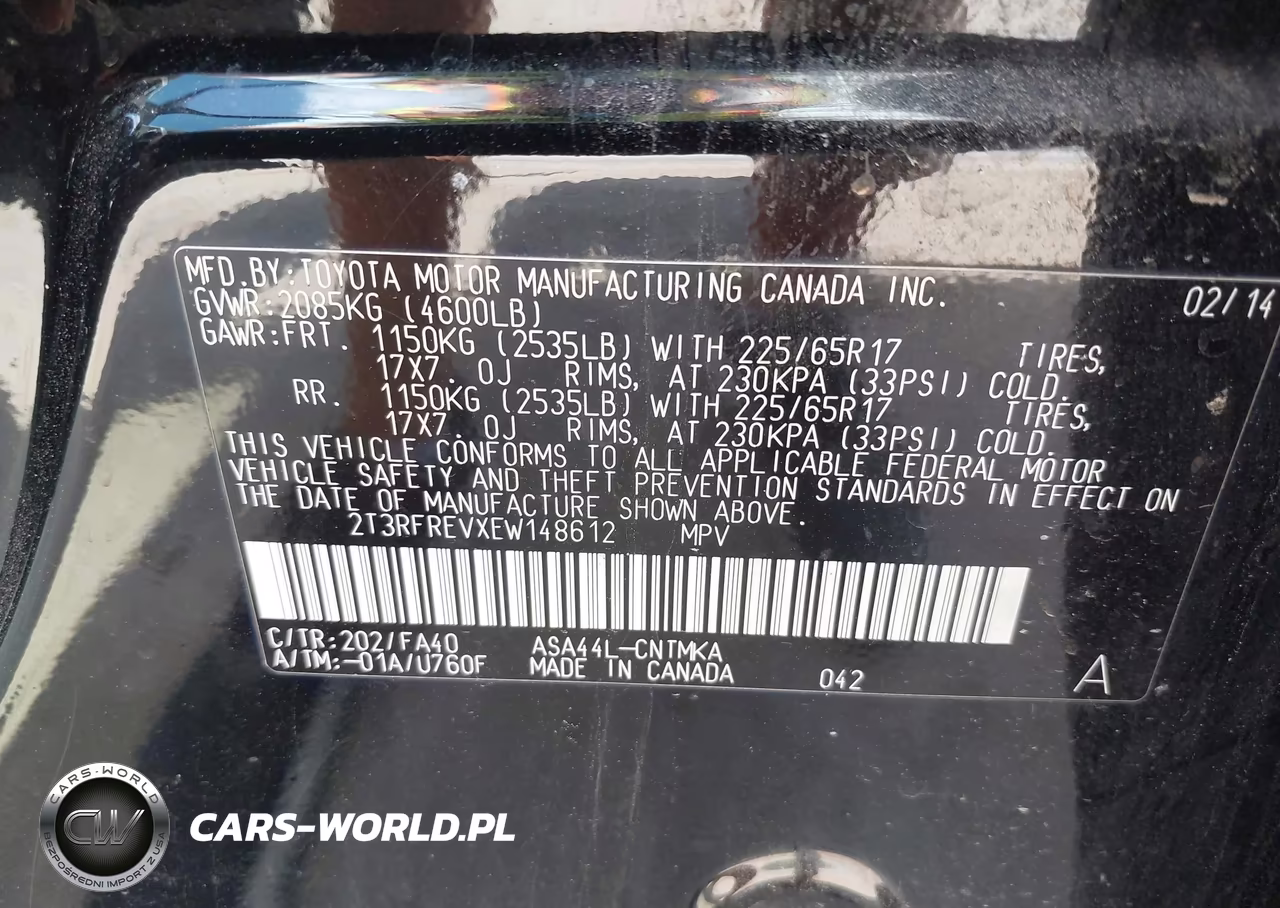 2014 Toyota Rav4 Xle VIN:2T3RFREVXEW148612 - 9