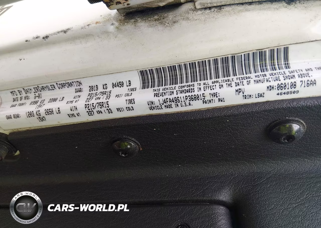 2001 Jeep Wrangler Sport VIN:1J4FA49S11P368015 - 9