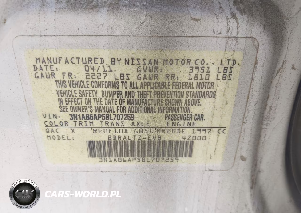 2011 Nissan Sentra 2.0Sr VIN:3N1AB6AP5BL707259 - 9