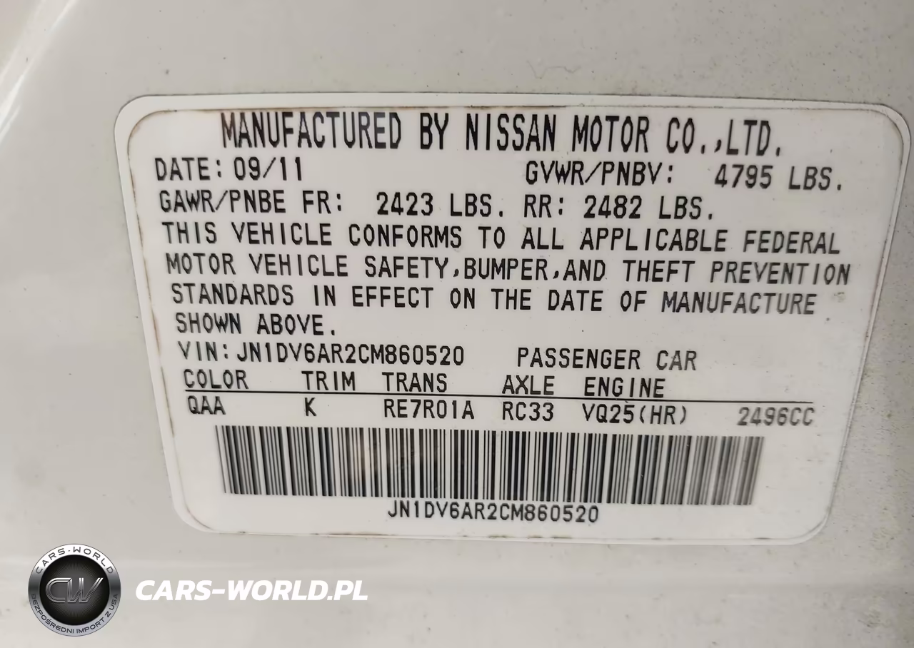 2012 Infiniti G25X VIN:JN1DV6AR2CM860520 - 9
