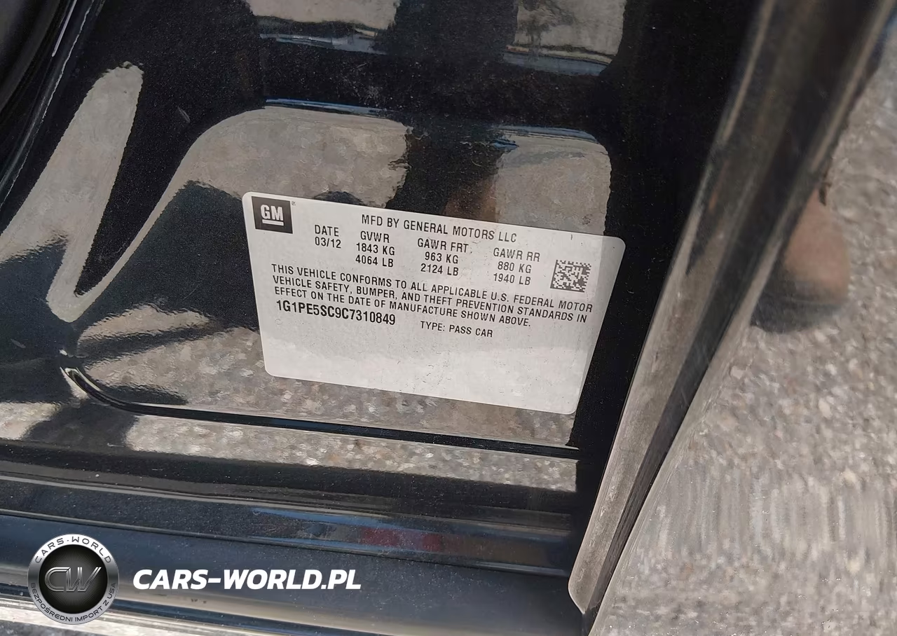 2012 Chevrolet Cruze Lt VIN:1G1PE5SC9C7310849 - 9