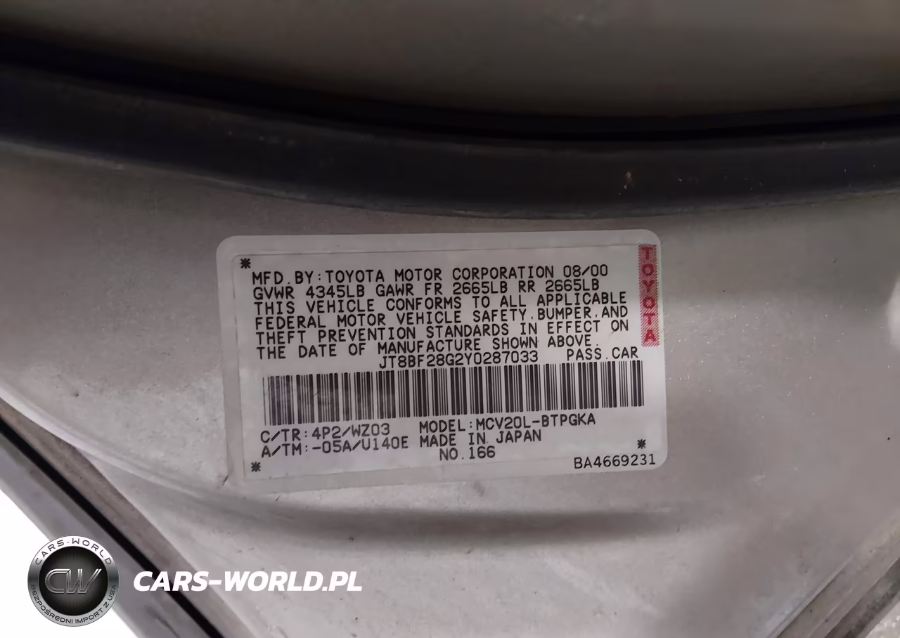 2000 Lexus Es 300 VIN:JT8BF28G2Y0287033 - 9