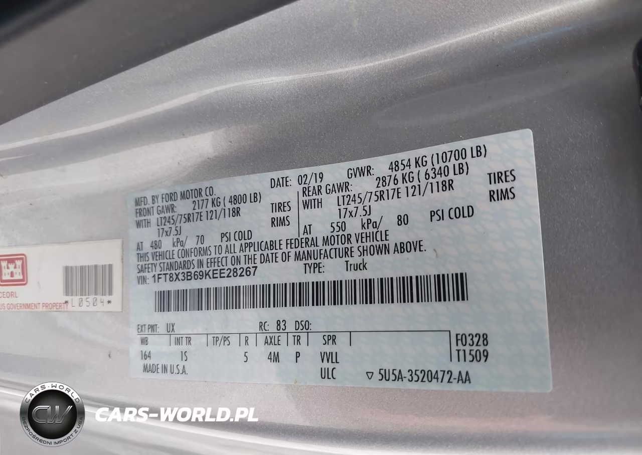 2019 Ford F-350 Xl VIN:1FT8X3B69KEE28267 - 9
