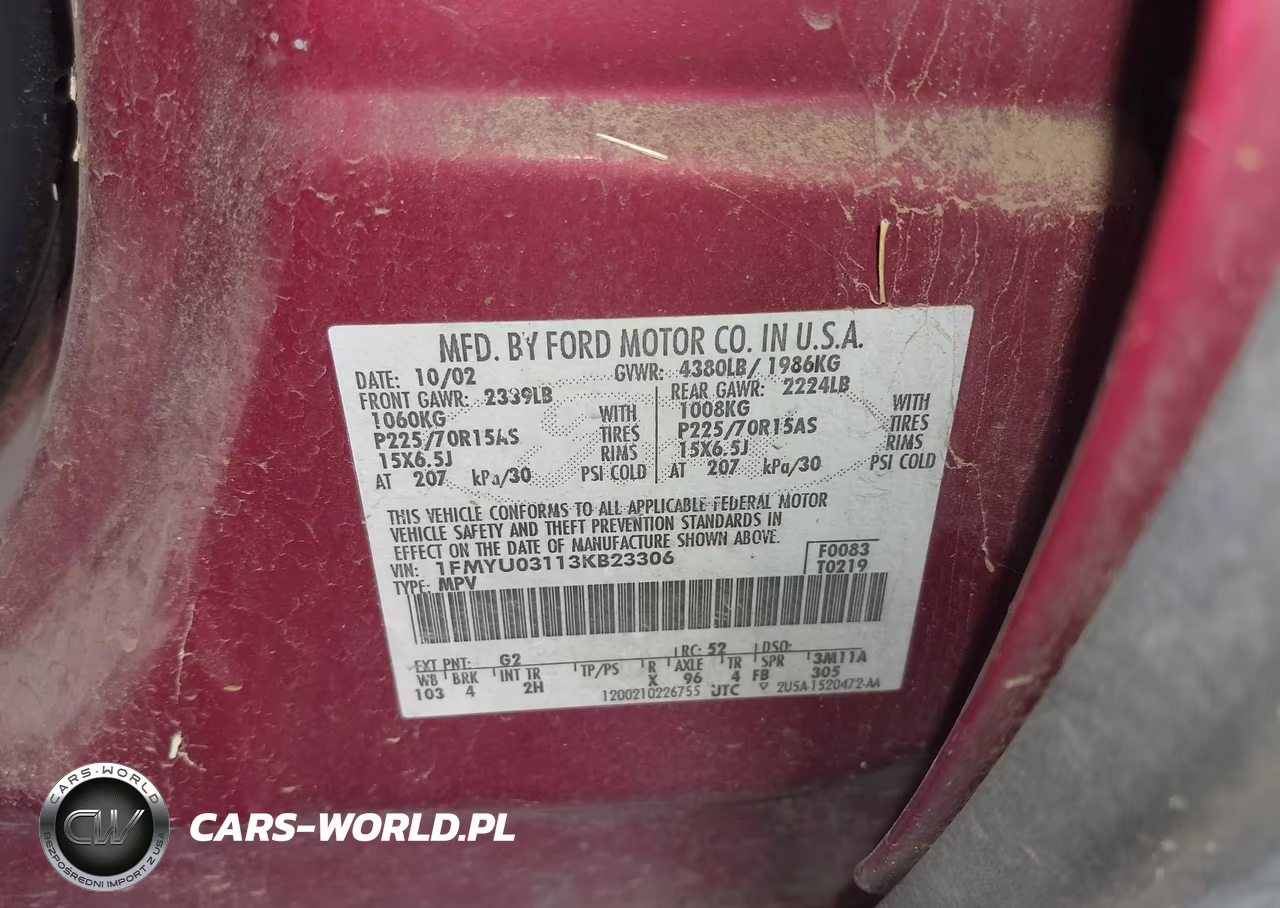 2003 Ford Escape Xlt VIN:1FMYU03113KB23306 - 9
