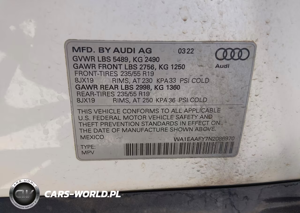 2022 Audi Q5 Premium Plus 45 Tfsi S Line Quattro S Tronic VIN:WA1EAAFY7N2086970 - 9