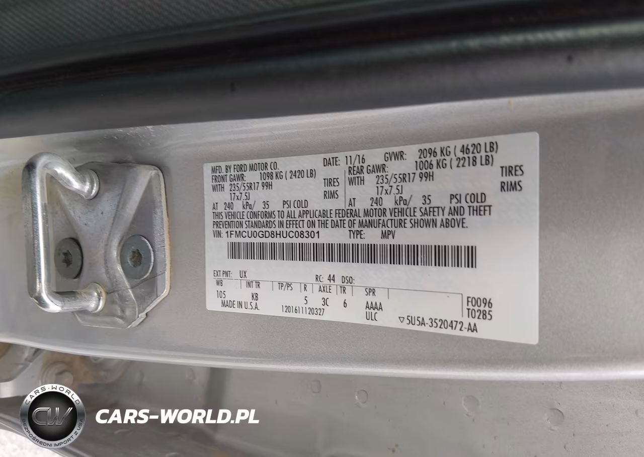 2017 Ford Escape Se VIN:1FMCU0GD8HUC08301 - 9