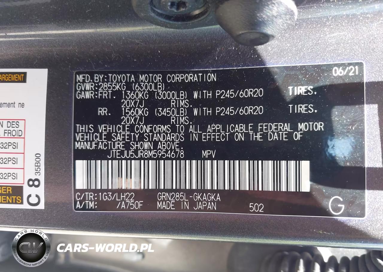 2021 Toyota 4Runner Nightshade Special Edition VIN:JTEJU5JR8M5954678 - 9