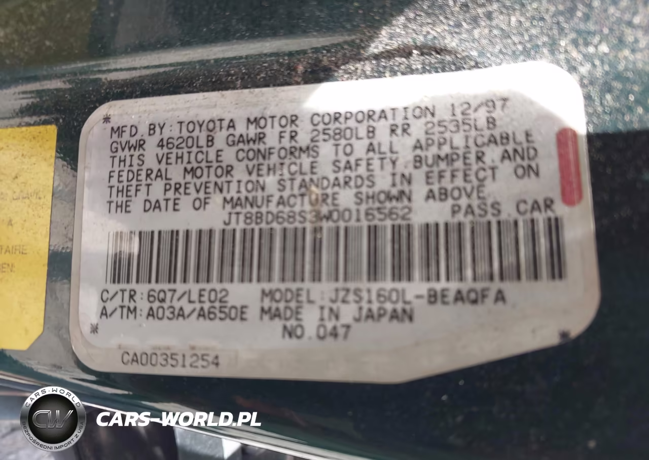 1998 Lexus Gs 300 VIN:JT8BD68S3W0016562 - 9