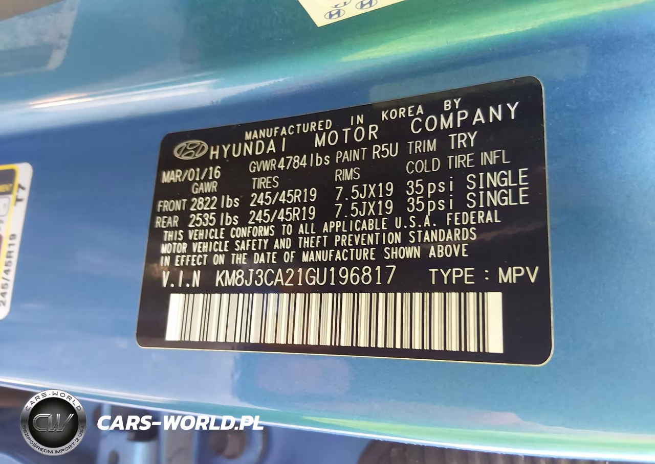 2016 Hyundai Tucson Sport VIN:KM8J3CA21GU196817 - 9